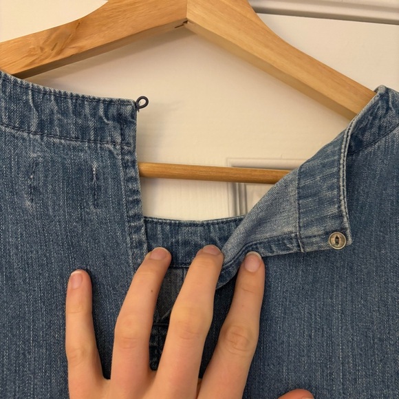 J. Crew Denim Cap Sleeve Dress Blue Medium Wash Cotton Summer Country M0568 4 - Picture 11 of 11